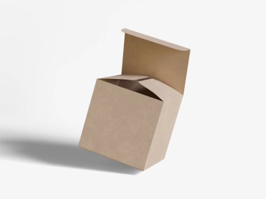 Kare kutu paketleme beyaz arka plan renkli karton kağıt gerçekçi desenli