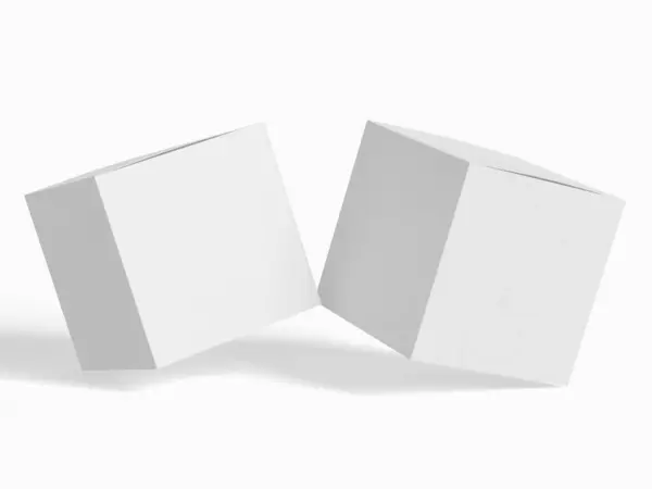 Kare kutu paketleme beyaz arka plan renkli karton kağıt gerçekçi desenli