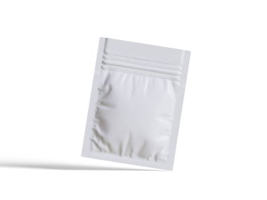 Paketleme kesesi beyaz renkli gerçekçi doku 3 boyutlu resimleme