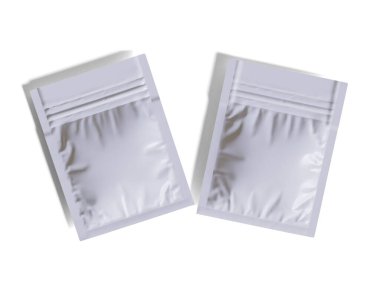 Paketleme kesesi beyaz renkli gerçekçi doku 3 boyutlu resimleme