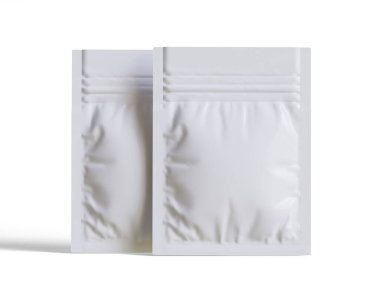 Paketleme kesesi beyaz renkli gerçekçi doku 3 boyutlu resimleme