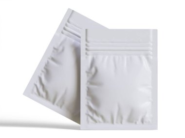 Paketleme kesesi beyaz renkli gerçekçi doku 3 boyutlu resimleme