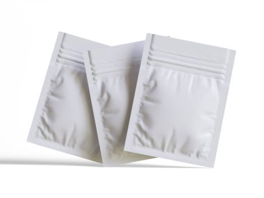 Paketleme kesesi beyaz renkli gerçekçi doku 3 boyutlu resimleme