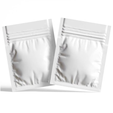 Paketleme kesesi beyaz renkli gerçekçi doku 3 boyutlu resimleme