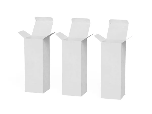 Caja Embalaje Color Blanco Papel Cartón Fondo Con Textura Realista — Foto de Stock