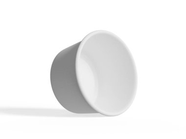  Model koleksiyonu için dondurma kabı, beyaz arka planda izole edilmiş tek kullanımlık kraft kağıt kase 3D resimleme 