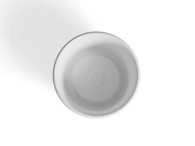  Model koleksiyonu için dondurma kabı, beyaz arka planda izole edilmiş tek kullanımlık kraft kağıt kase 3D resimleme 