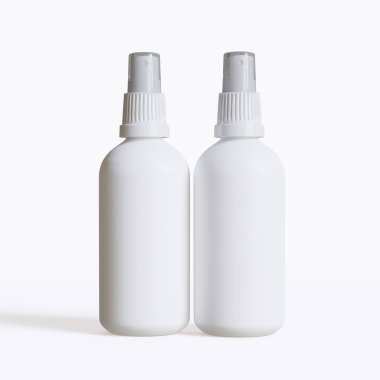 Beyaz arka planda izole edilmiş antiseptik sprey şişesi 3 boyutlu illüstrasyon