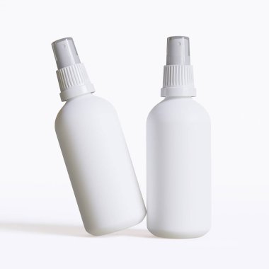 Beyaz arka planda izole edilmiş antiseptik sprey şişesi 3 boyutlu illüstrasyon