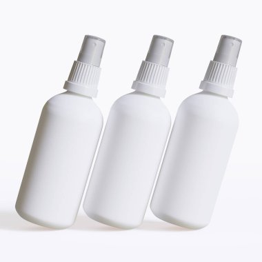 Beyaz arka planda izole edilmiş antiseptik sprey şişesi 3 boyutlu illüstrasyon