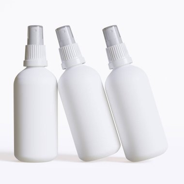 Beyaz arka planda izole edilmiş antiseptik sprey şişesi 3 boyutlu illüstrasyon