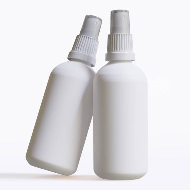 Beyaz arka planda izole edilmiş antiseptik sprey şişesi 3 boyutlu illüstrasyon