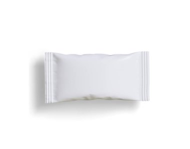 Atıştırmalık büfenin maket koleksiyonu için paket. Beyaz arkaplanda üç boyutlu resimleme izole edildi. Reklam, tanıtım, paket ve benzeri şeylerde kullanılabilir.