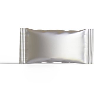 Beyaz arka planda abur cuburun ambalaj ürünü. Modelleme için abur cuburun boş ambalaj ürünü ve model koleksiyonu için kopyalama alanı