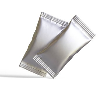 Beyaz arka planda abur cuburun ambalaj ürünü. Modelleme için abur cuburun boş ambalaj ürünü ve model koleksiyonu için kopyalama alanı