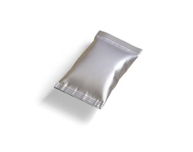 Beyaz arka planda abur cuburun ambalaj ürünü. Modelleme için abur cuburun boş ambalaj ürünü ve model koleksiyonu için kopyalama alanı