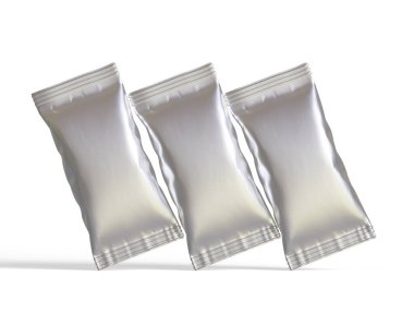 Beyaz arka planda abur cuburun ambalaj ürünü. Modelleme için abur cuburun boş ambalaj ürünü ve model koleksiyonu için kopyalama alanı