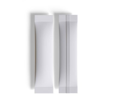 Kağıt kese. Tuz, şeker ve baharatlar için tek kullanımlık paketler. Gümüş folyo torbası. Çubuk şeker