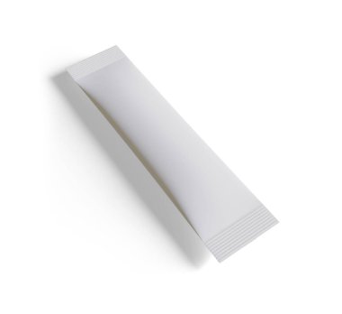 Kağıt kese. Tuz, şeker ve baharatlar için tek kullanımlık paketler. Gümüş folyo torbası. Çubuk şeker