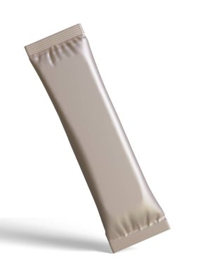 Tasarım için boş folyo paketi, şeker için uzun çubuk plastik paket, 3 boyutlu resimleme ile hazır içecek