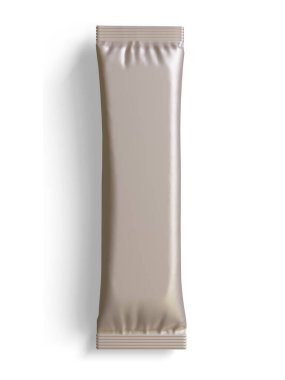 Tasarım için boş folyo paketi, şeker için uzun çubuk plastik paket, 3 boyutlu resimleme ile hazır içecek