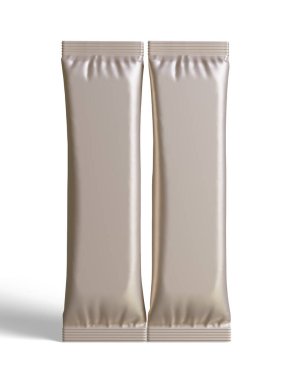 Tasarım için boş folyo paketi, şeker için uzun çubuk plastik paket, 3 boyutlu resimleme ile hazır içecek