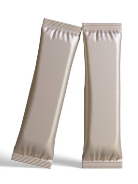 Tasarım için boş folyo paketi, şeker için uzun çubuk plastik paket, 3 boyutlu resimleme ile hazır içecek