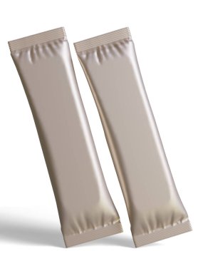 Tasarım için boş folyo paketi, şeker için uzun çubuk plastik paket, 3 boyutlu resimleme ile hazır içecek