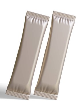 Tasarım için boş folyo paketi, şeker için uzun çubuk plastik paket, 3 boyutlu resimleme ile hazır içecek