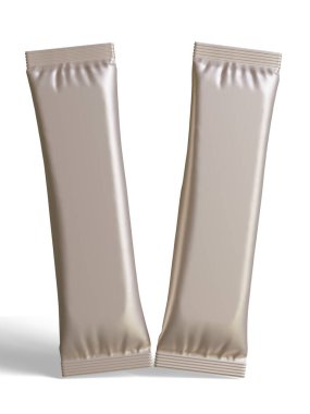 Tasarım için boş folyo paketi, şeker için uzun çubuk plastik paket, 3 boyutlu resimleme ile hazır içecek