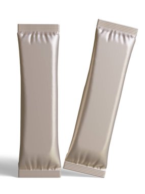 Tasarım için boş folyo paketi, şeker için uzun çubuk plastik paket, 3 boyutlu resimleme ile hazır içecek