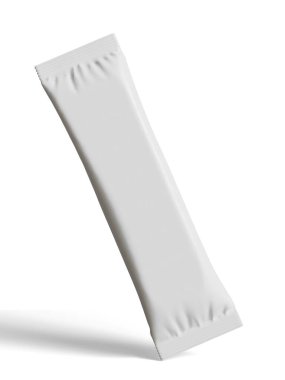 Gerçekçi Beyaz Boş Şablon Paket Islak Mendil Kese Gıda Paket Kahvesi, Tuz, Şeker, Biber, Baharat, Şeker. Model Koleksiyonu Şablonu