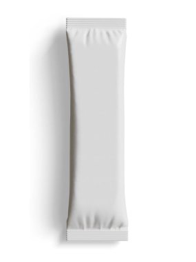 Gerçekçi Beyaz Boş Şablon Paket Islak Mendil Kese Gıda Paket Kahvesi, Tuz, Şeker, Biber, Baharat, Şeker. Model Koleksiyonu Şablonu