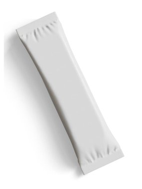 Gerçekçi Beyaz Boş Şablon Paket Islak Mendil Kese Gıda Paket Kahvesi, Tuz, Şeker, Biber, Baharat, Şeker. Model Koleksiyonu Şablonu