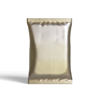 Kese ambalajı beyaz renk, gerçekçi 3B illüstrasyon