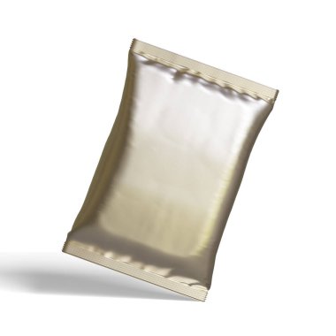 Kese ambalajı beyaz renk, gerçekçi 3B illüstrasyon