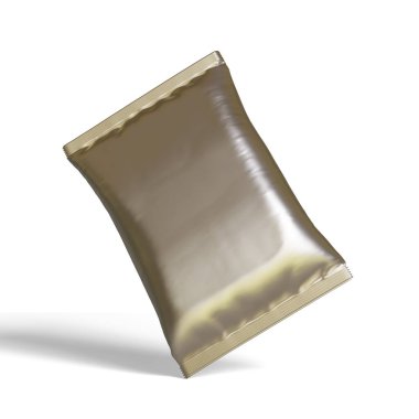 Kese ambalajı beyaz renk, gerçekçi 3B illüstrasyon