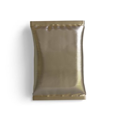 Kese ambalajı beyaz renk, gerçekçi 3B illüstrasyon