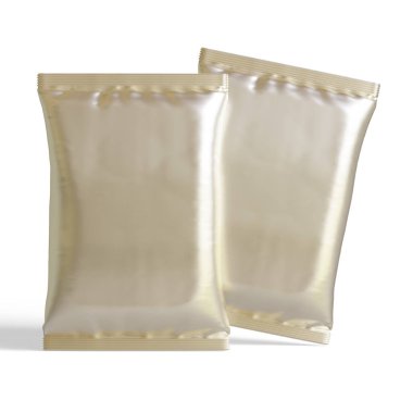 Kese ambalajı beyaz renk, gerçekçi 3B illüstrasyon