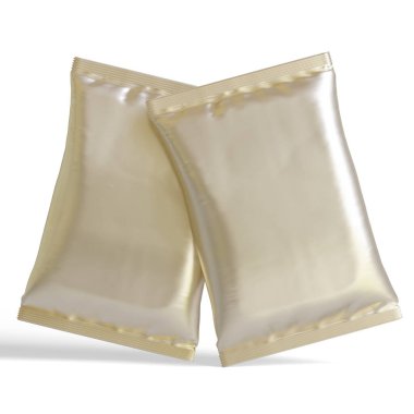 Kese ambalajı beyaz renk, gerçekçi 3B illüstrasyon