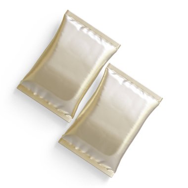 Kese ambalajı beyaz renk, gerçekçi 3B illüstrasyon