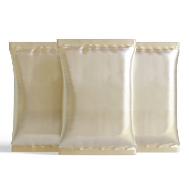 Kese ambalajı beyaz renk, gerçekçi 3B illüstrasyon