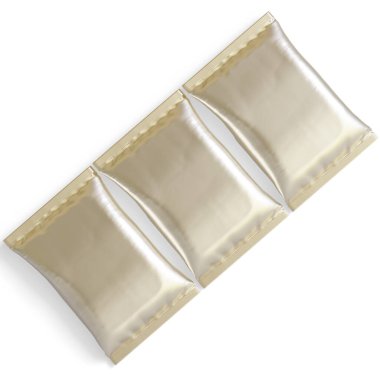 Kese ambalajı beyaz renk, gerçekçi 3B illüstrasyon