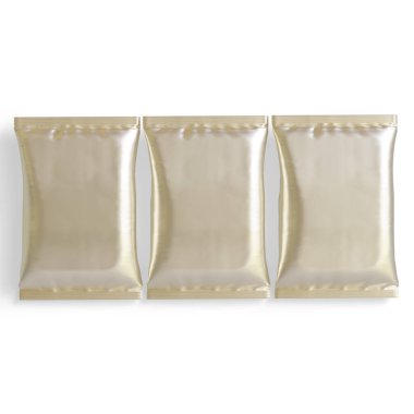 Kese ambalajı beyaz renk, gerçekçi 3B illüstrasyon