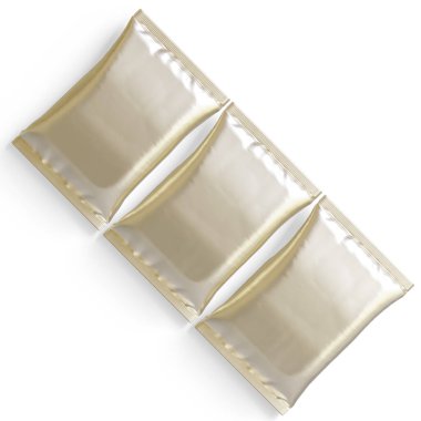 Kese ambalajı beyaz renk, gerçekçi 3B illüstrasyon