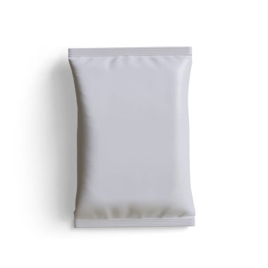 Kese ambalajı beyaz renk, gerçekçi 3B illüstrasyon