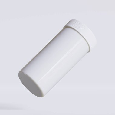 Tıbbi hap şişeleri için 3B görüntüleme beyaz renkli gerçekçi doku