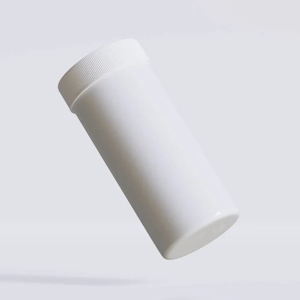 Rendering Set Bottiglie Pillola Medica Colore Bianco Struttura Realistica — Foto Stock