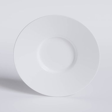 Boş plaka beyaz renk ve soyut beyaz arkaplan ile gerçekçi doku