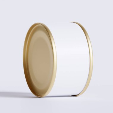  Boş ve beyaz arkaplanlı bir teneke yemek seti, 3 boyutlu görüntüleme